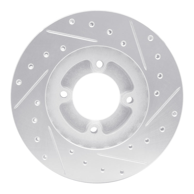 R1 86-89 Toyota Van Wagon Front Left Drilled & Slotted Silver Brake Rotor-Brake Rotors - Slot & Drilled-Grocery Getter Performance