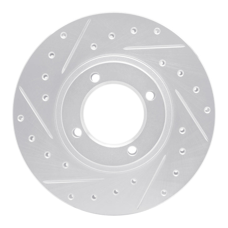 R1 86-89 Toyota Van Wagon Front Left Drilled & Slotted Silver Brake Rotor-Brake Rotors - Slot & Drilled-Grocery Getter Performance