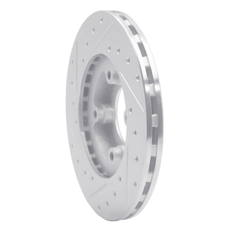 R1 86-89 Toyota Van Wagon Front Right Drilled & Slotted Silver Brake Rotor-Brake Rotors - Slot & Drilled-Grocery Getter Performance