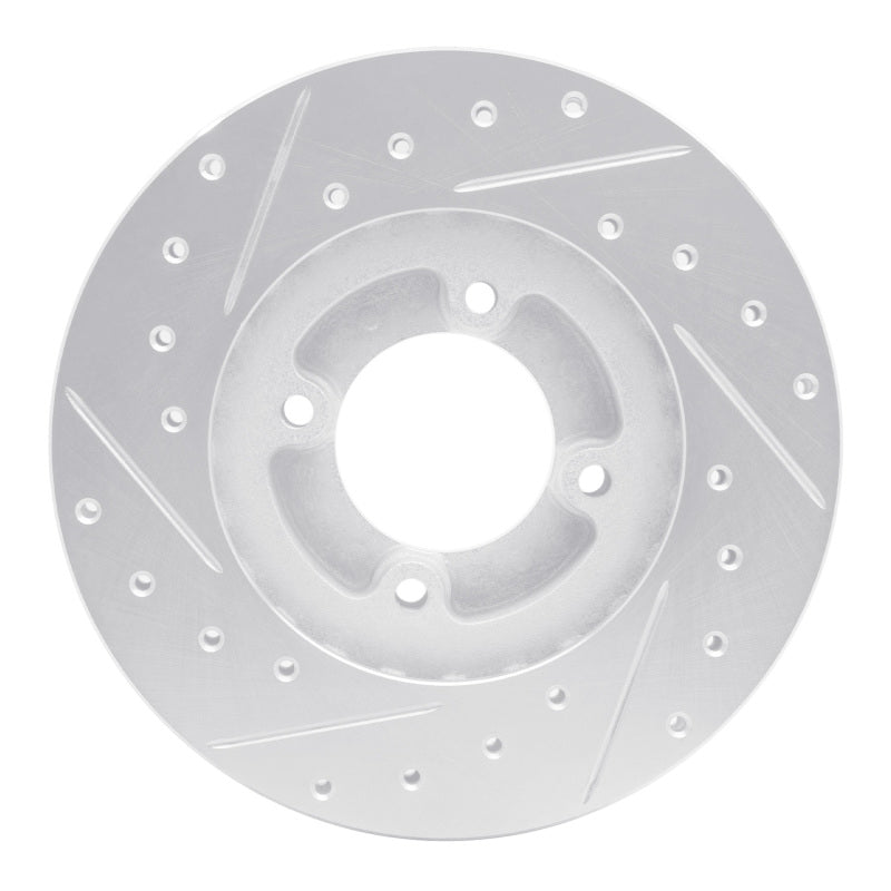 R1 86-89 Toyota Van Wagon Front Right Drilled & Slotted Silver Brake Rotor-Brake Rotors - Slot & Drilled-Grocery Getter Performance