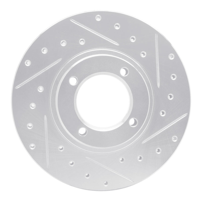 R1 86-89 Toyota Van Wagon Front Right Drilled & Slotted Silver Brake Rotor-Brake Rotors - Slot & Drilled-Grocery Getter Performance