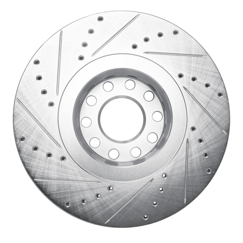 R1 86-92 Ford BRONCO II Front Right Drilled & Slotted Silver Brake Rotor-Brake Rotors - Slot & Drilled-Grocery Getter Performance