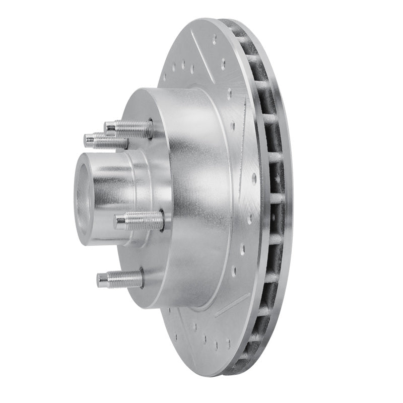 R1 86-92 Ford BRONCO II Front Right Drilled & Slotted Silver Brake Rotor-Brake Rotors - Slot & Drilled-Grocery Getter Performance