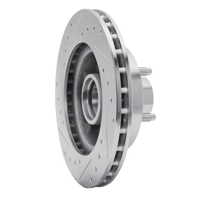 R1 86-92 Ford BRONCO II Front Right Drilled & Slotted Silver Brake Rotor-Brake Rotors - Slot & Drilled-Grocery Getter Performance