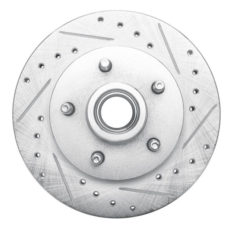 R1 86-92 Ford BRONCO II Front Right Drilled & Slotted Silver Brake Rotor-Brake Rotors - Slot & Drilled-Grocery Getter Performance