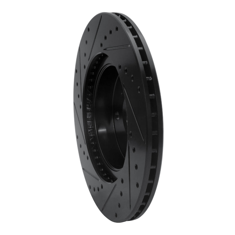 R1 86-92 Toyota Supra Front Right Drilled & Slotted Black Brake Rotor-Brake Rotors - Slot & Drilled-Grocery Getter Performance