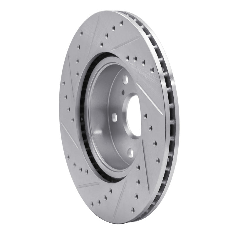 R1 86-92 Toyota Supra Front Right Drilled & Slotted Silver Brake Rotor-Brake Rotors - Slot & Drilled-Grocery Getter Performance