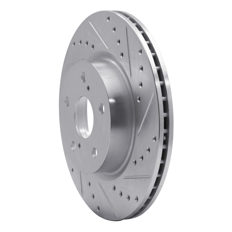 R1 86-92 Toyota Supra Front Right Drilled & Slotted Silver Brake Rotor-Brake Rotors - Slot & Drilled-Grocery Getter Performance