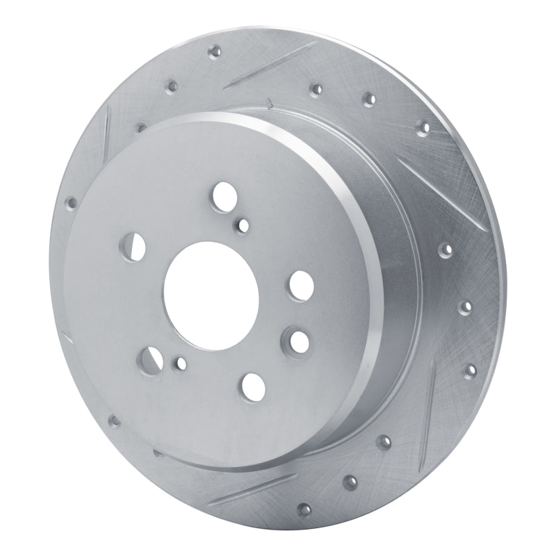 R1 86-93 Lexus ES250 Rear Left Drilled & Slotted Silver Brake Rotor-Brake Rotors - Slot & Drilled-Grocery Getter Performance