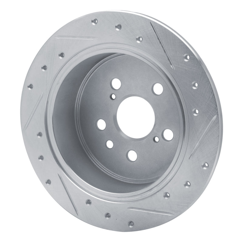 R1 86-93 Lexus ES250 Rear Left Drilled & Slotted Silver Brake Rotor-Brake Rotors - Slot & Drilled-Grocery Getter Performance