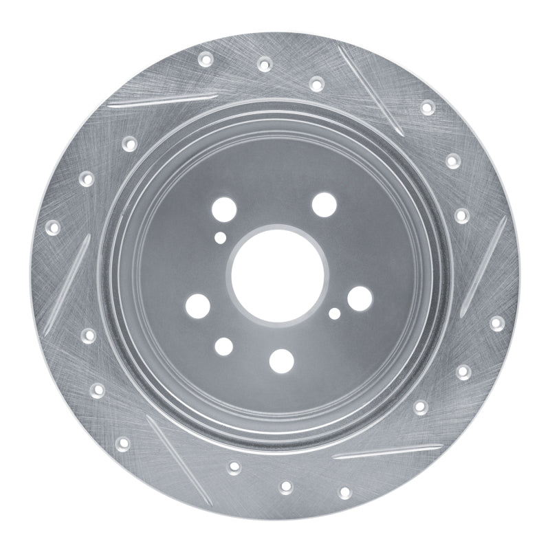 R1 86-93 Lexus ES250 Rear Left Drilled & Slotted Silver Brake Rotor-Brake Rotors - Slot & Drilled-Grocery Getter Performance
