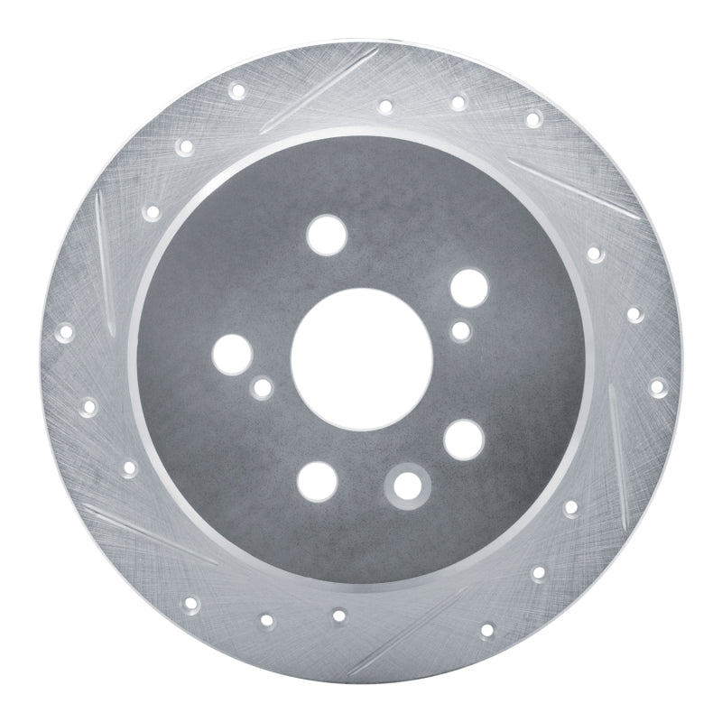 R1 86-93 Lexus ES250 Rear Left Drilled & Slotted Silver Brake Rotor-Brake Rotors - Slot & Drilled-Grocery Getter Performance