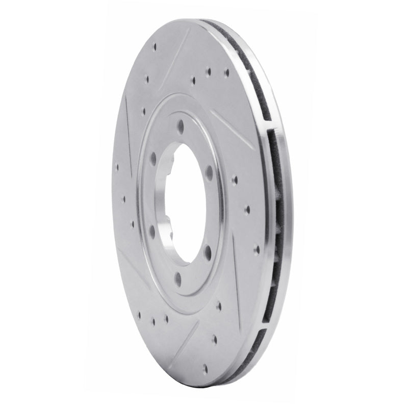 R1 86-93 Mazda B2200 Front Left Drilled & Slotted Silver Brake Rotor-Brake Rotors - Slot & Drilled-Grocery Getter Performance