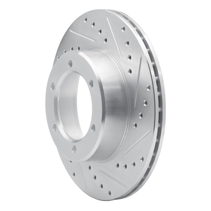 R1 86-95 Toyota Pickup Front Right Drilled & Slotted Silver Brake Rotor-Brake Rotors - Slot & Drilled-Grocery Getter Performance