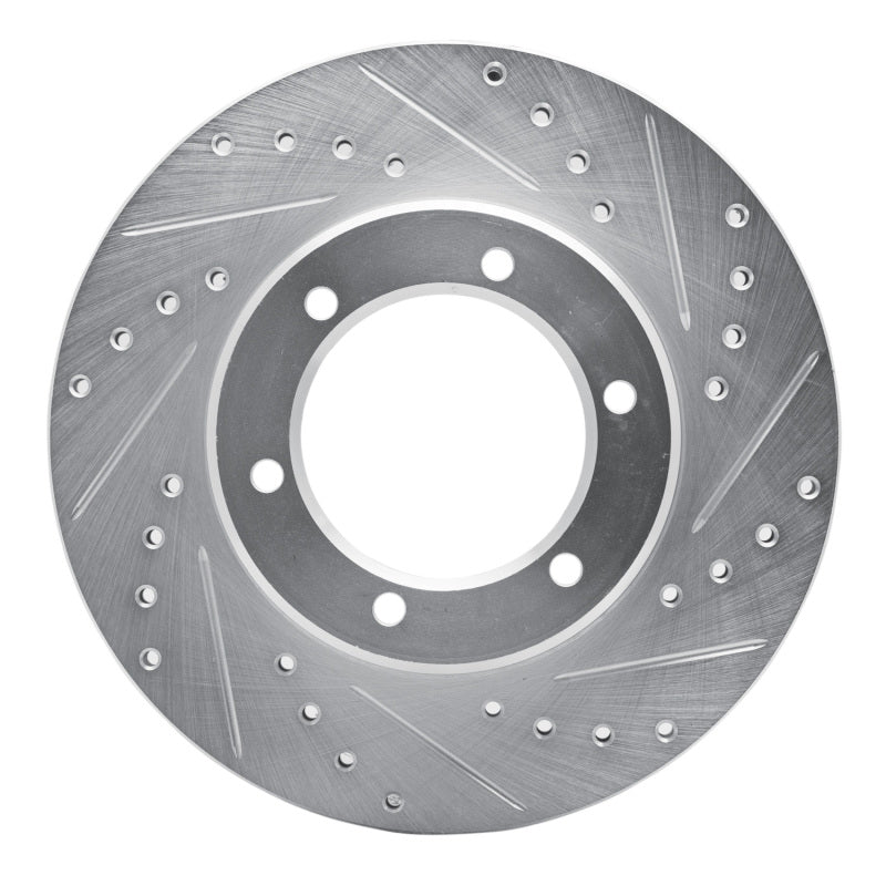 R1 86-95 Toyota Pickup Front Right Drilled & Slotted Silver Brake Rotor-Brake Rotors - Slot & Drilled-Grocery Getter Performance