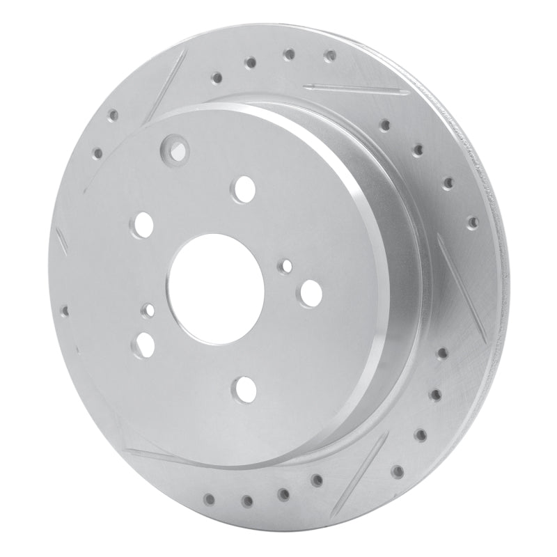 R1 86-97 Toyota Previa Rear Left Drilled & Slotted Silver Brake Rotor-Brake Rotors - Slot & Drilled-Grocery Getter Performance