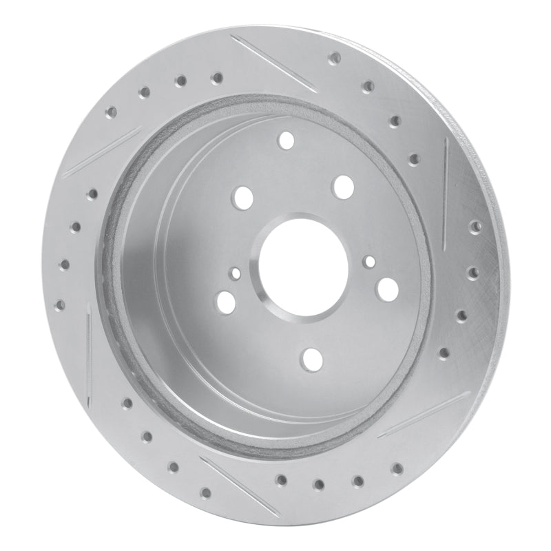 R1 86-97 Toyota Previa Rear Left Drilled & Slotted Silver Brake Rotor-Brake Rotors - Slot & Drilled-Grocery Getter Performance