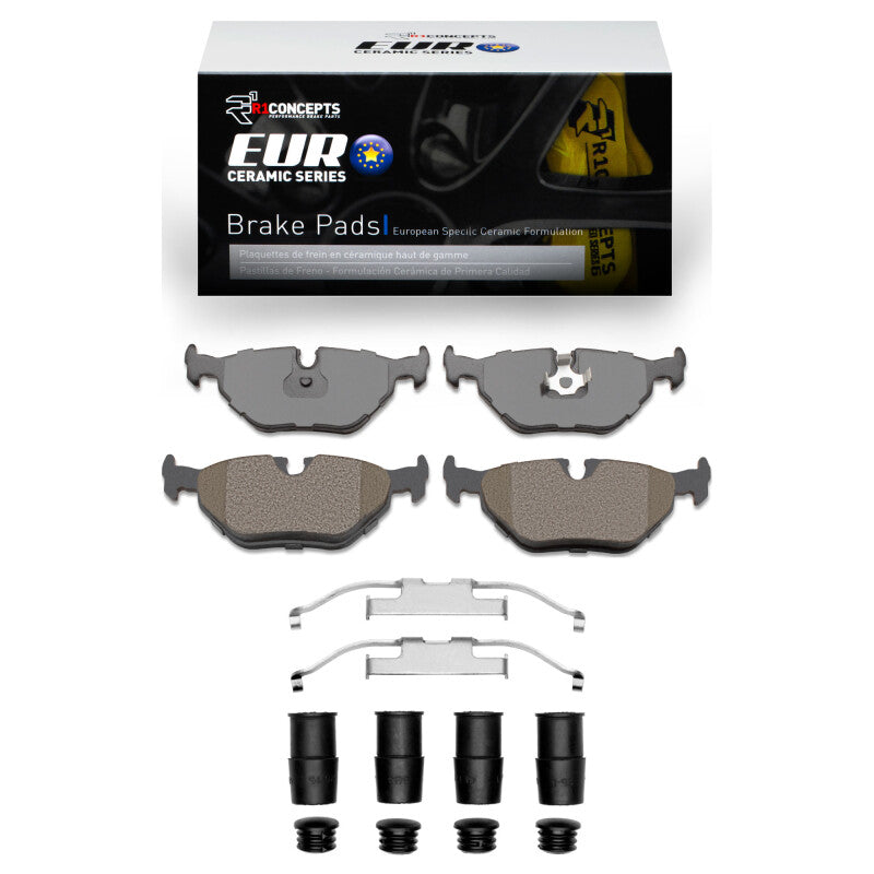 R1 87-02 BMW 535I Rear Euro Ceramic Pads & Hardware Kit-Brake Pads - OE-Grocery Getter Performance