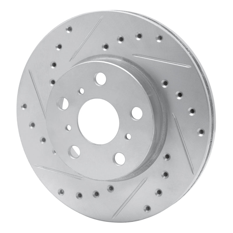 R1 87-87 Toyota Camry Front Left Drilled & Slotted Silver Brake Rotor-Brake Rotors - Slot & Drilled-Grocery Getter Performance