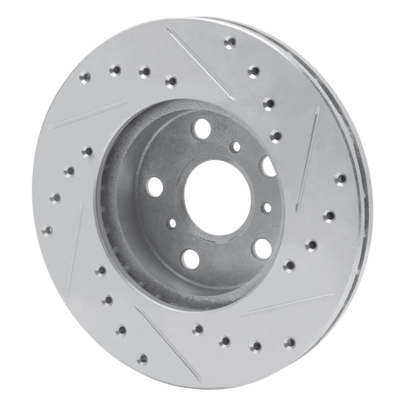 R1 87-87 Toyota Camry Front Left Drilled & Slotted Silver Brake Rotor-Brake Rotors - Slot & Drilled-Grocery Getter Performance