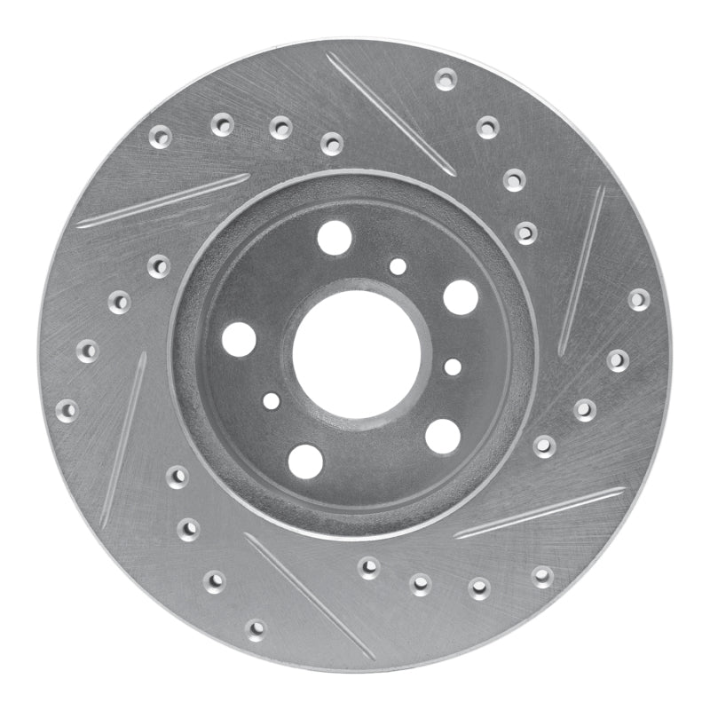 R1 87-87 Toyota Camry Front Left Drilled & Slotted Silver Brake Rotor-Brake Rotors - Slot & Drilled-Grocery Getter Performance