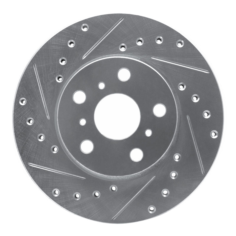 R1 87-87 Toyota Camry Front Left Drilled & Slotted Silver Brake Rotor-Brake Rotors - Slot & Drilled-Grocery Getter Performance