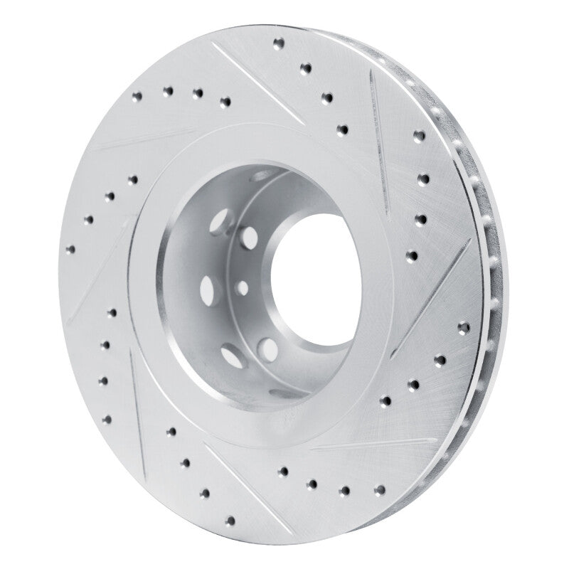 R1 87-88 BMW M5 Front Right Drilled & Slotted Silver Brake Rotor-Brake Rotors - Slot & Drilled-Grocery Getter Performance