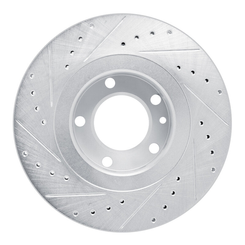 R1 87-88 BMW M5 Front Right Drilled & Slotted Silver Brake Rotor-Brake Rotors - Slot & Drilled-Grocery Getter Performance