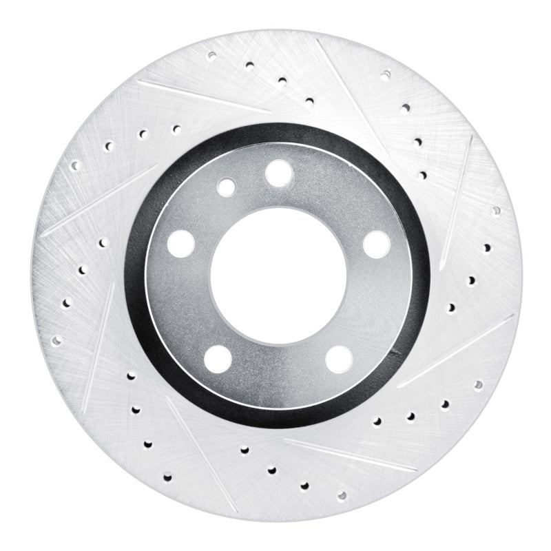 R1 87-88 BMW M5 Front Right Drilled & Slotted Silver Brake Rotor-Brake Rotors - Slot & Drilled-Grocery Getter Performance