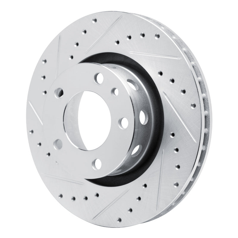 R1 87-88 BMW M6 Front Left Drilled & Slotted Silver Brake Rotor-Brake Rotors - Slot & Drilled-Grocery Getter Performance