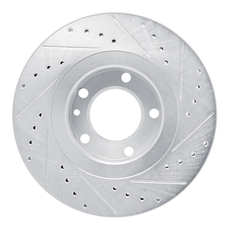 R1 87-88 BMW M6 Front Left Drilled & Slotted Silver Brake Rotor-Brake Rotors - Slot & Drilled-Grocery Getter Performance