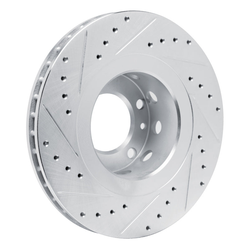 R1 87-88 BMW M6 Front Left Drilled & Slotted Silver Brake Rotor-Brake Rotors - Slot & Drilled-Grocery Getter Performance