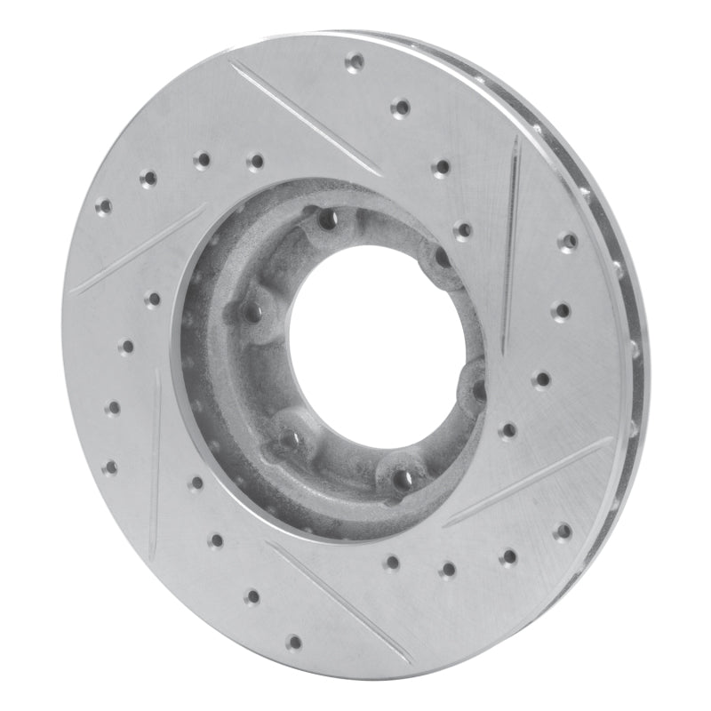 R1 87-88 Toyota Pickup Front Left Drilled & Slotted Silver Brake Rotor-Brake Rotors - Slot & Drilled-Grocery Getter Performance