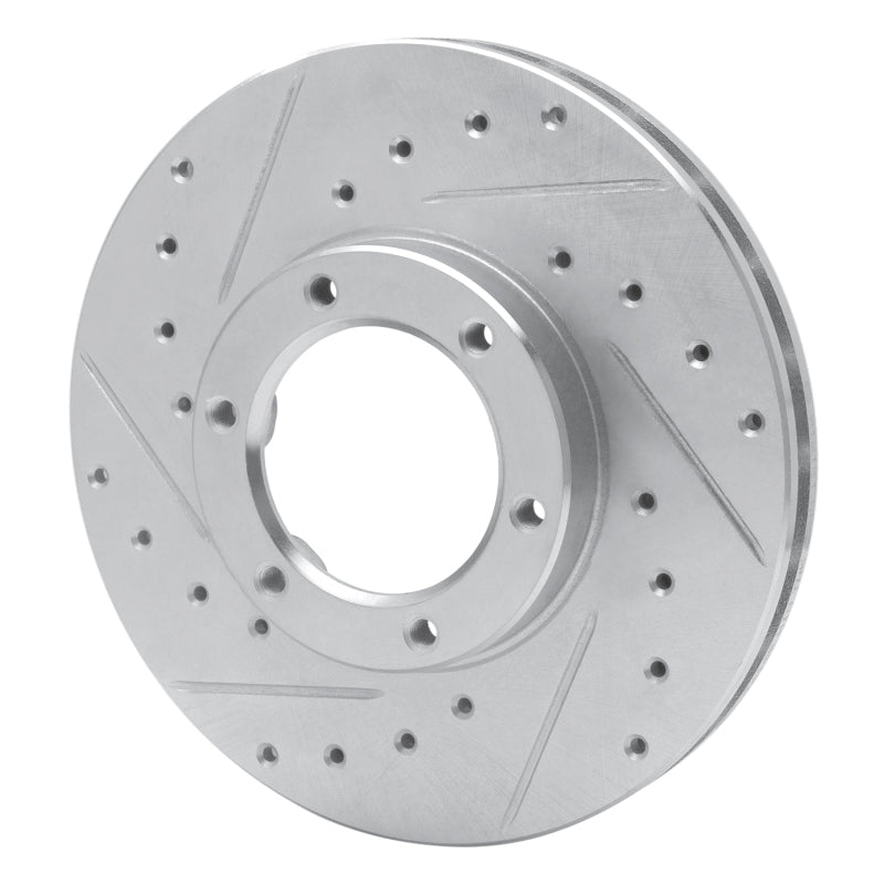 R1 87-88 Toyota Pickup Front Left Drilled & Slotted Silver Brake Rotor-Brake Rotors - Slot & Drilled-Grocery Getter Performance