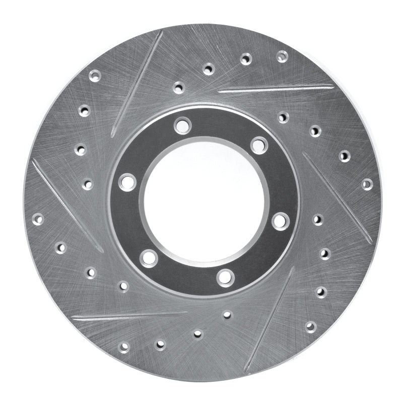 R1 87-88 Toyota Pickup Front Left Drilled & Slotted Silver Brake Rotor-Brake Rotors - Slot & Drilled-Grocery Getter Performance