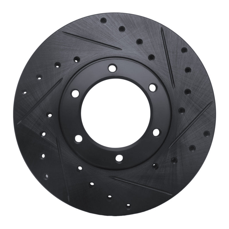 R1 87-88 Toyota Pickup Front Right Drilled & Slotted Black Brake Rotor-Brake Rotors - Slot & Drilled-Grocery Getter Performance