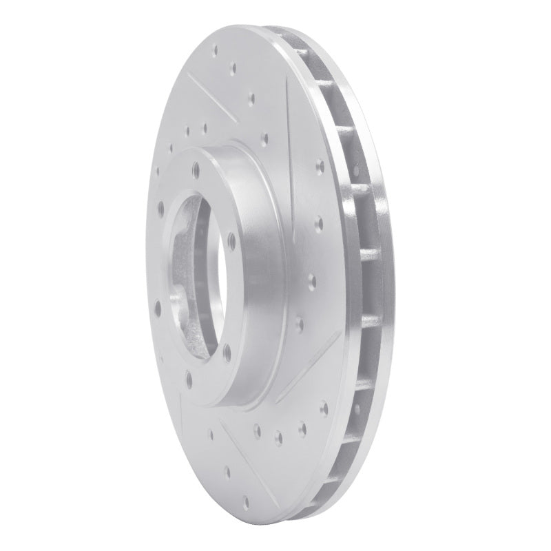 R1 87-88 Toyota Pickup Front Right Drilled & Slotted Silver Brake Rotor-Brake Rotors - Slot & Drilled-Grocery Getter Performance