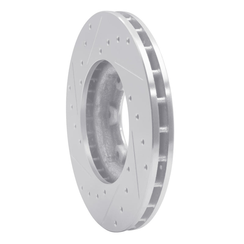 R1 87-88 Toyota Pickup Front Right Drilled & Slotted Silver Brake Rotor-Brake Rotors - Slot & Drilled-Grocery Getter Performance