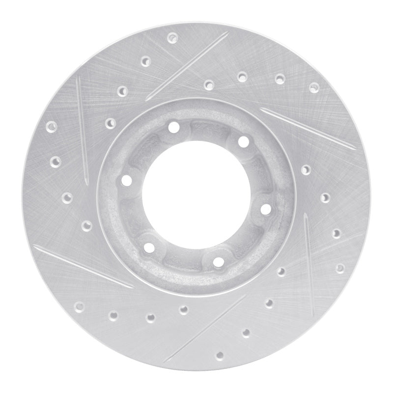 R1 87-88 Toyota Pickup Front Right Drilled & Slotted Silver Brake Rotor-Brake Rotors - Slot & Drilled-Grocery Getter Performance