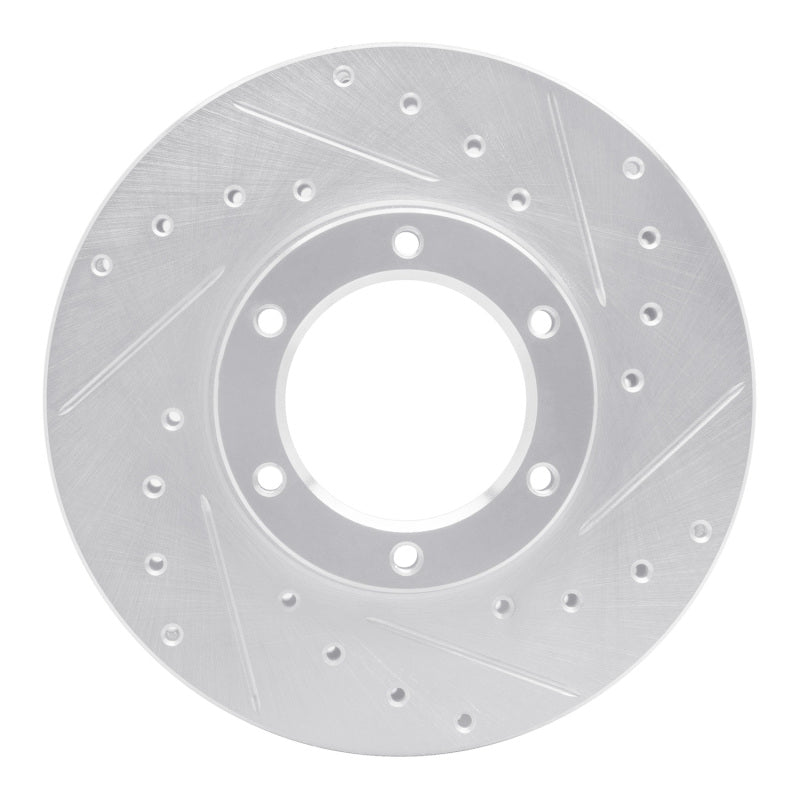 R1 87-88 Toyota Pickup Front Right Drilled & Slotted Silver Brake Rotor-Brake Rotors - Slot & Drilled-Grocery Getter Performance