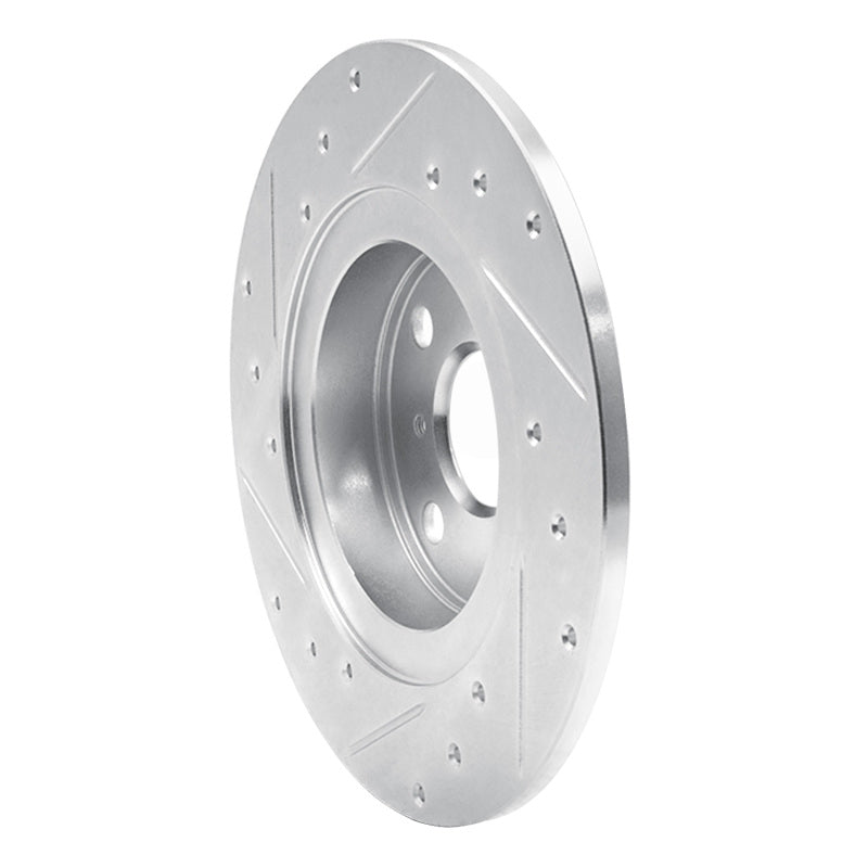 R1 87-89 Toyota MR2 Rear Right Drilled & Slotted Silver Brake Rotor-Brake Rotors - Slot & Drilled-Grocery Getter Performance