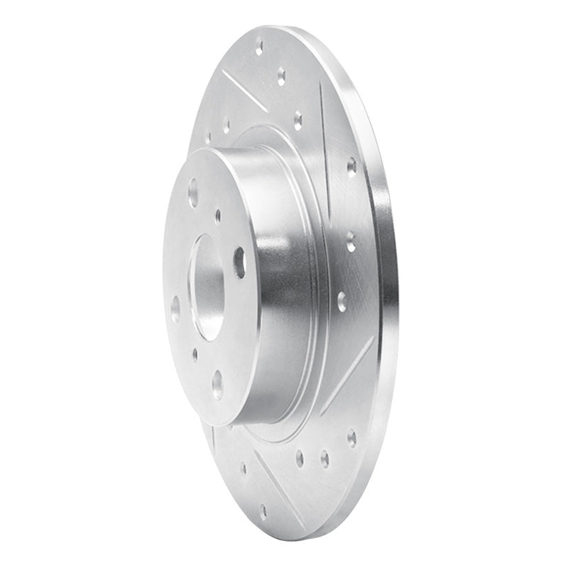 R1 87-89 Toyota MR2 Rear Right Drilled & Slotted Silver Brake Rotor-Brake Rotors - Slot & Drilled-Grocery Getter Performance