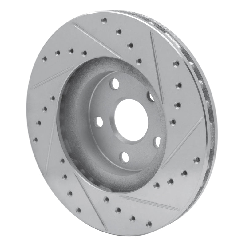 R1 87-91 Lexus ES250 Front Left Drilled & Slotted Silver Brake Rotor-Brake Rotors - Slot & Drilled-Grocery Getter Performance