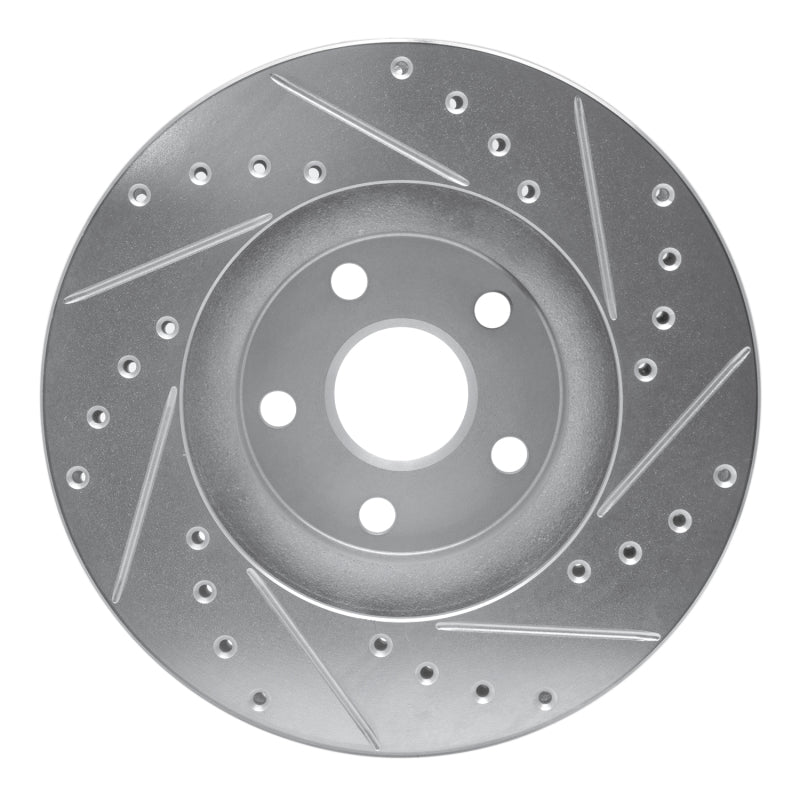 R1 87-91 Lexus ES250 Front Left Drilled & Slotted Silver Brake Rotor-Brake Rotors - Slot & Drilled-Grocery Getter Performance
