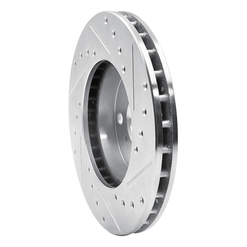 R1 87-91 Toyota Camry Front Left Drilled & Slotted Silver Brake Rotor-Brake Rotors - Slot & Drilled-Grocery Getter Performance