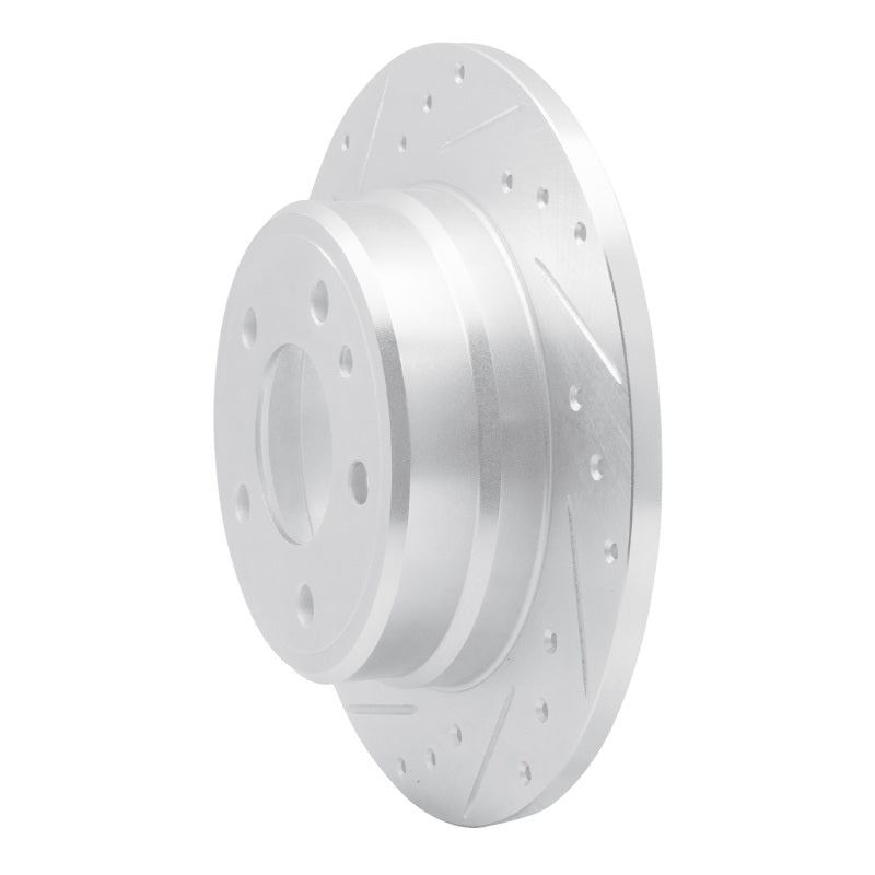 R1 87-92 BMW 735I Rear Left Drilled & Slotted Silver Brake Rotor-Brake Rotors - Slot & Drilled-Grocery Getter Performance