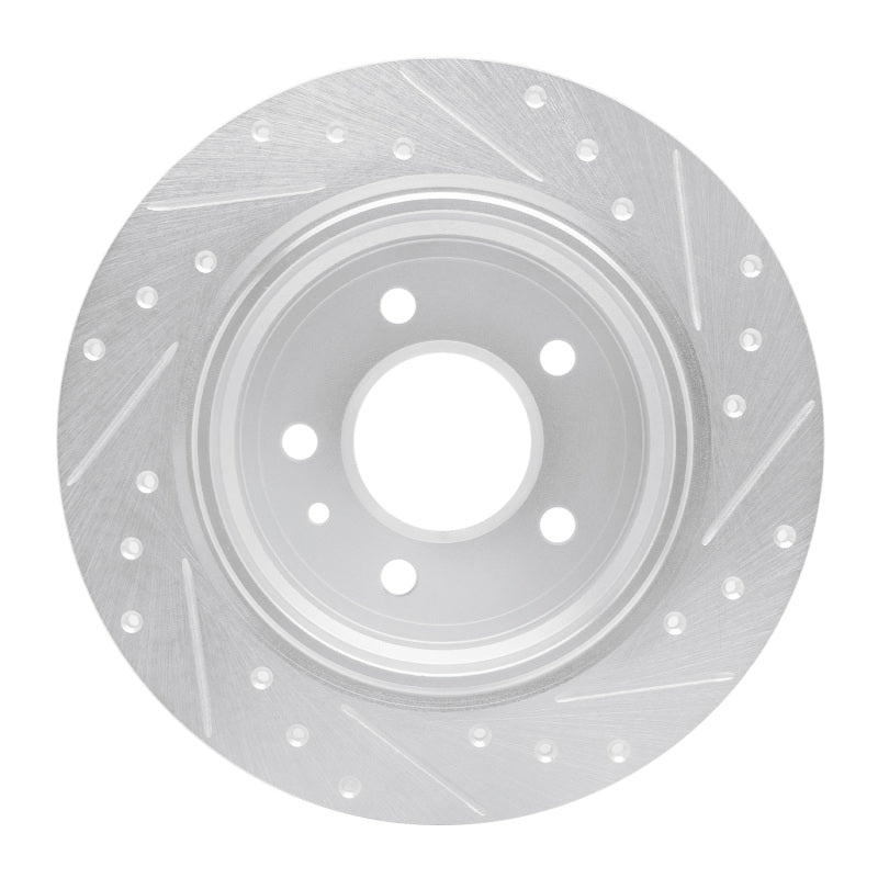 R1 87-92 BMW 735I Rear Left Drilled & Slotted Silver Brake Rotor-Brake Rotors - Slot & Drilled-Grocery Getter Performance