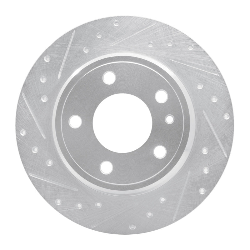 R1 87-92 BMW 735I Rear Left Drilled & Slotted Silver Brake Rotor-Brake Rotors - Slot & Drilled-Grocery Getter Performance