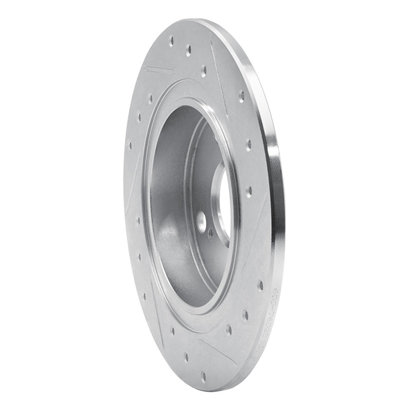 R1 87-92 Chevrolet Nova Rear Left Drilled & Slotted Silver Brake Rotor-Brake Rotors - Slot & Drilled-Grocery Getter Performance