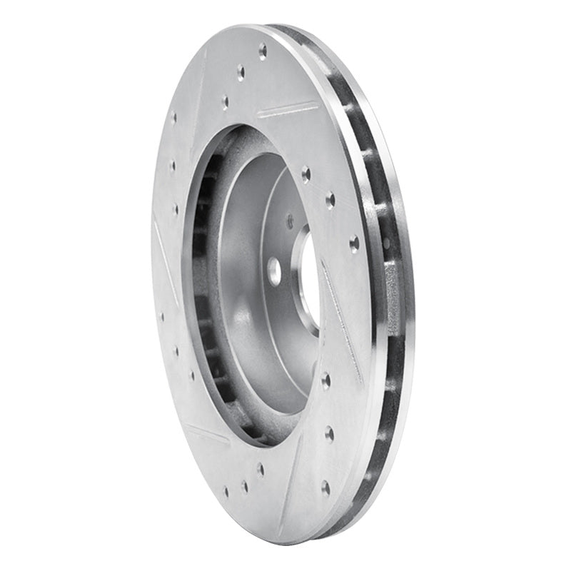R1 87-92 Geo Prizm Front Right Drilled & Slotted Silver Brake Rotor-Brake Rotors - Slot & Drilled-Grocery Getter Performance